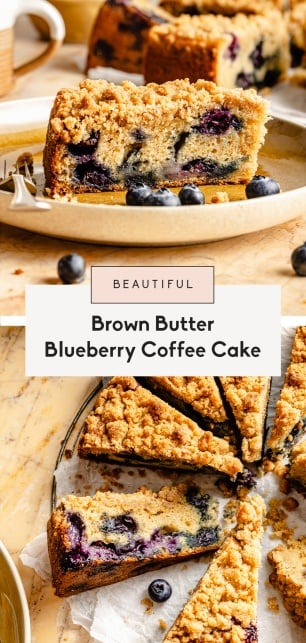 collage of blueberry coffee cake