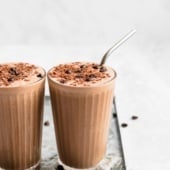 two coffee smoothies in glasses