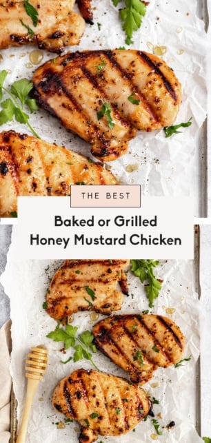collage of honey mustard chicken