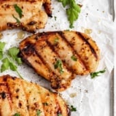 photo of honey mustard chicken on parchment paper