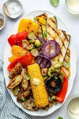 grilled vegetables on a platter