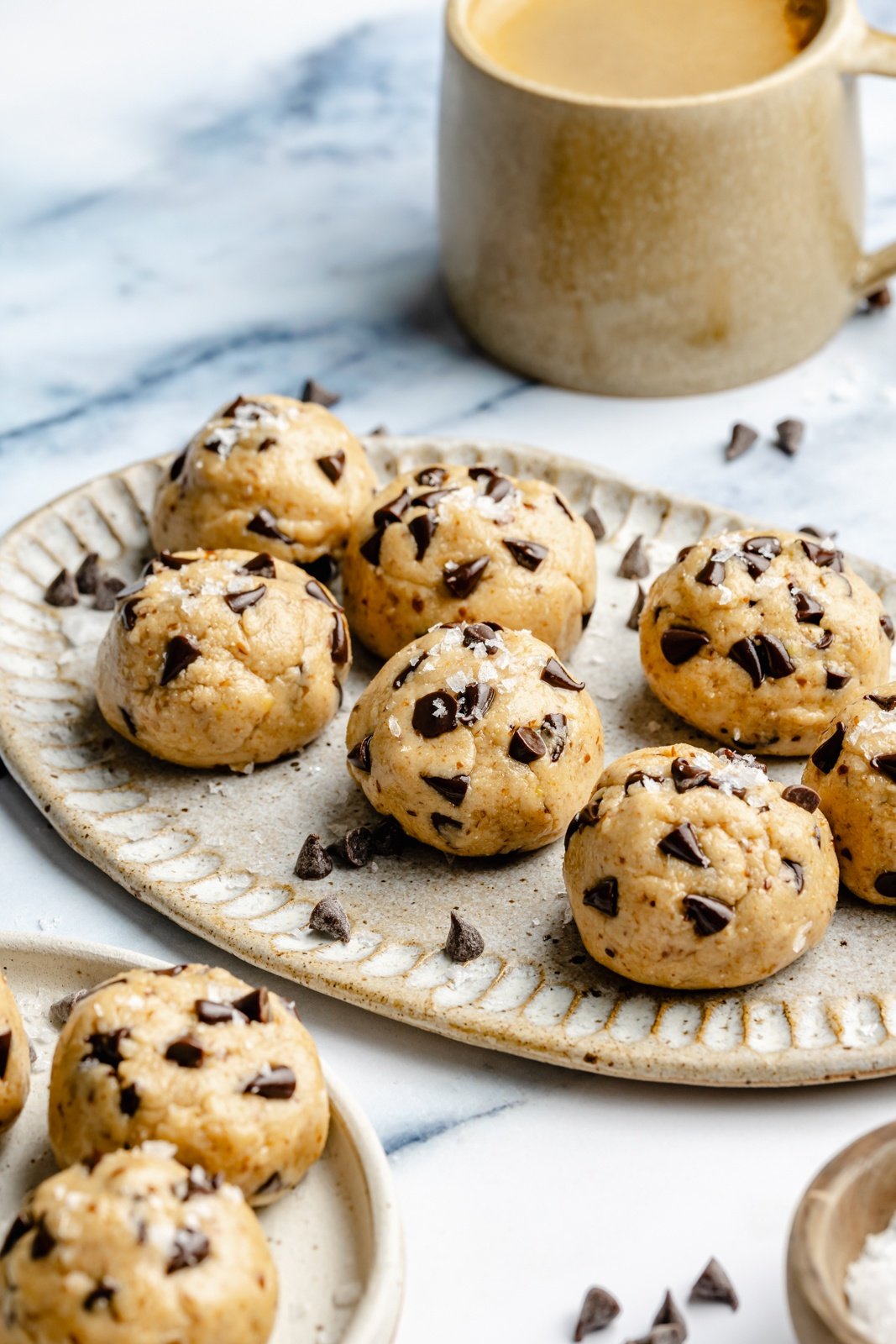 easy protein cookie dough bites on a platter