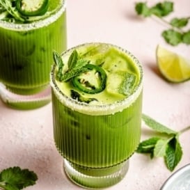 green juice cocktail in a glass